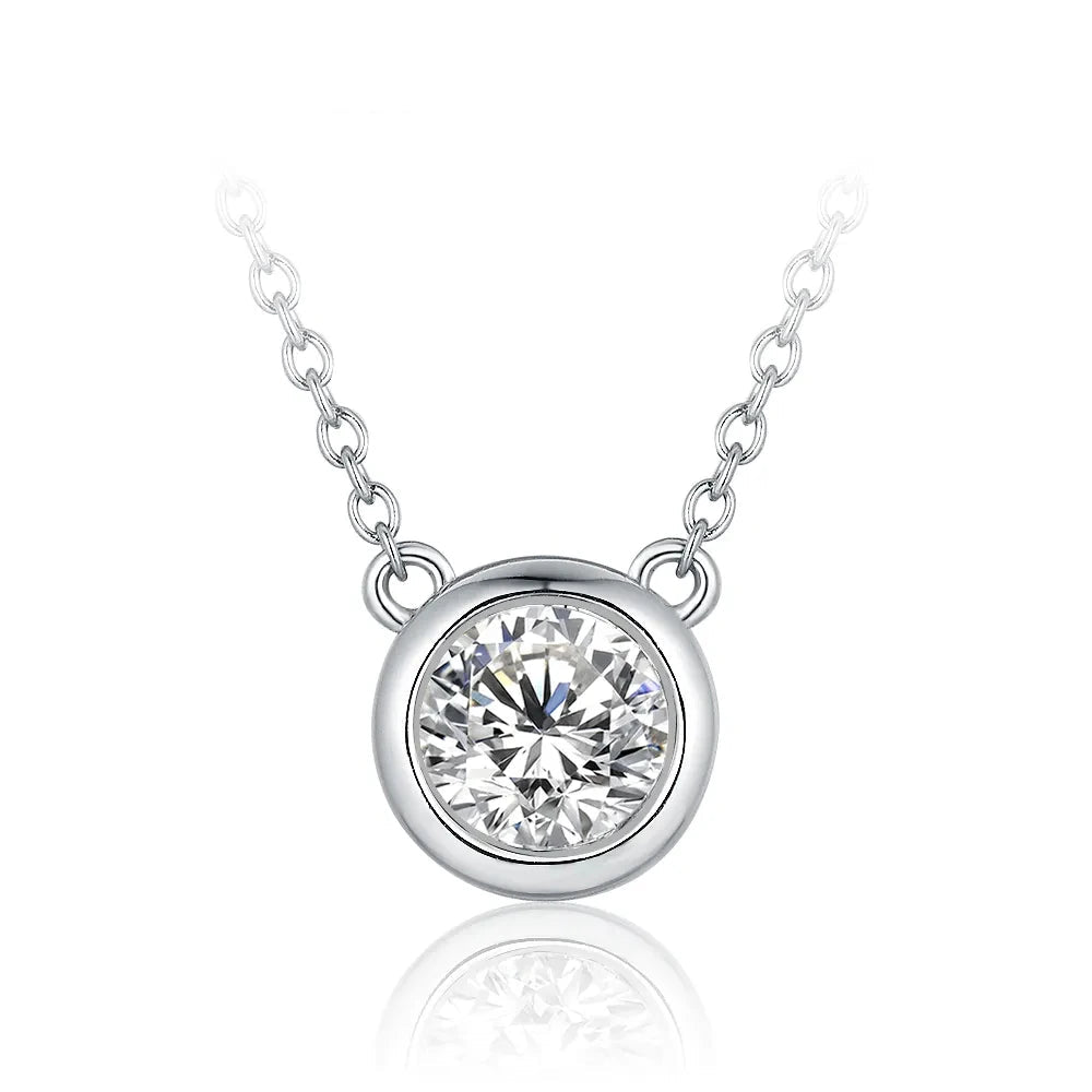 VVS1 D Color Sparkling Round Moissanite Pendant | IL0000