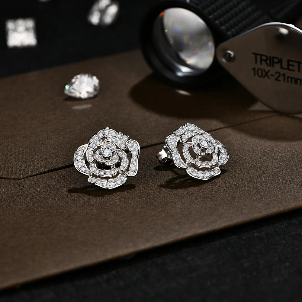 Rose of Love - Moissanite Stud Earrings | IL0000