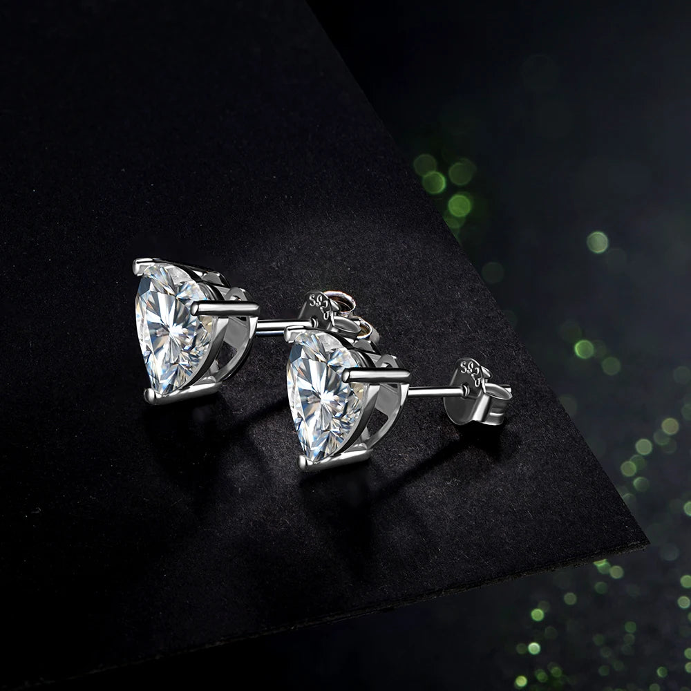 Heart Moissanite Statement Stud Earrings | IL0000