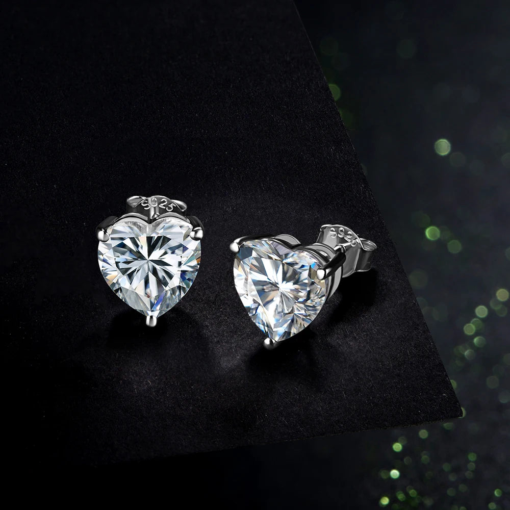 Heart Moissanite Statement Stud Earrings | IL0000