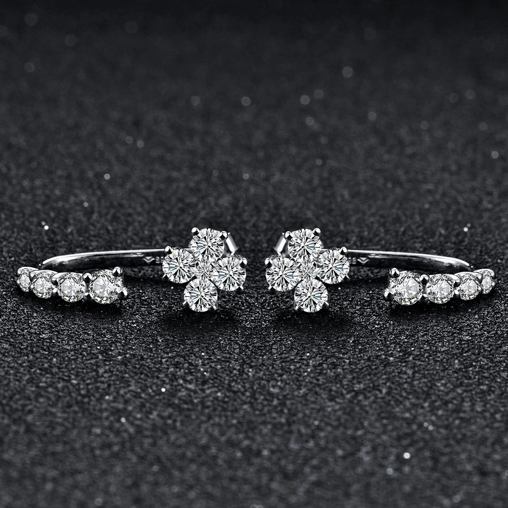 VVS1 D-EF Color Star Moissanite Earrings | IL0000