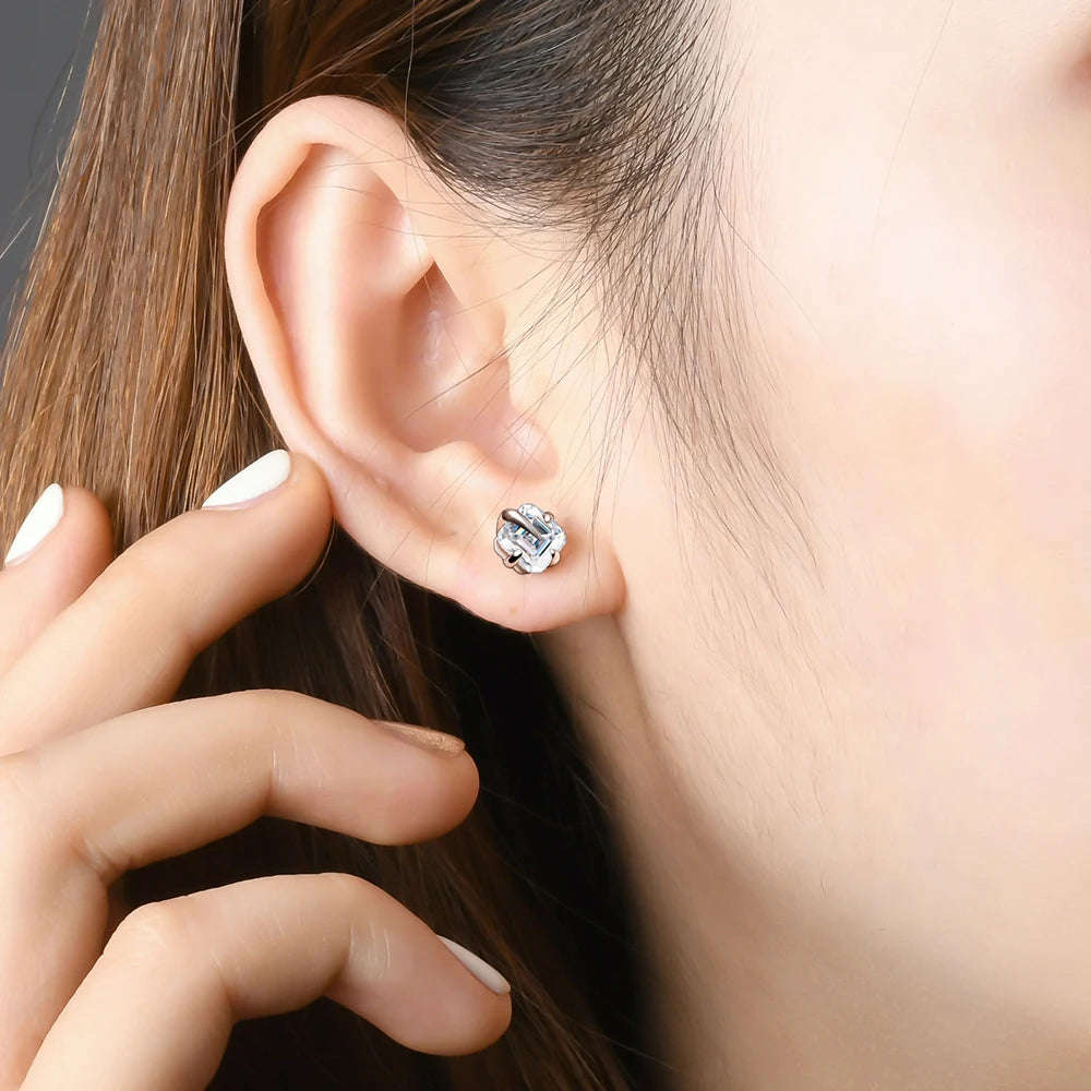 Asscher Moissanite Earring | IL0000