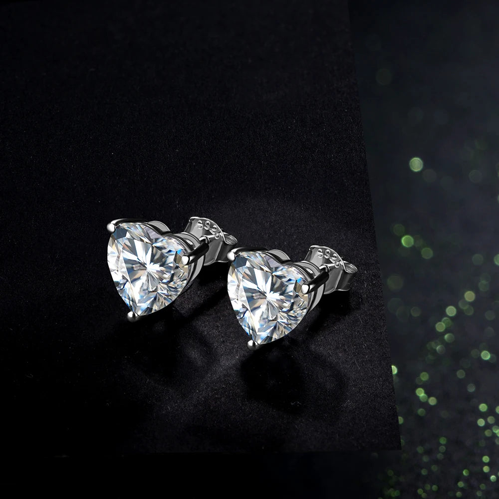 Heart Moissanite Statement Stud Earrings | IL0000