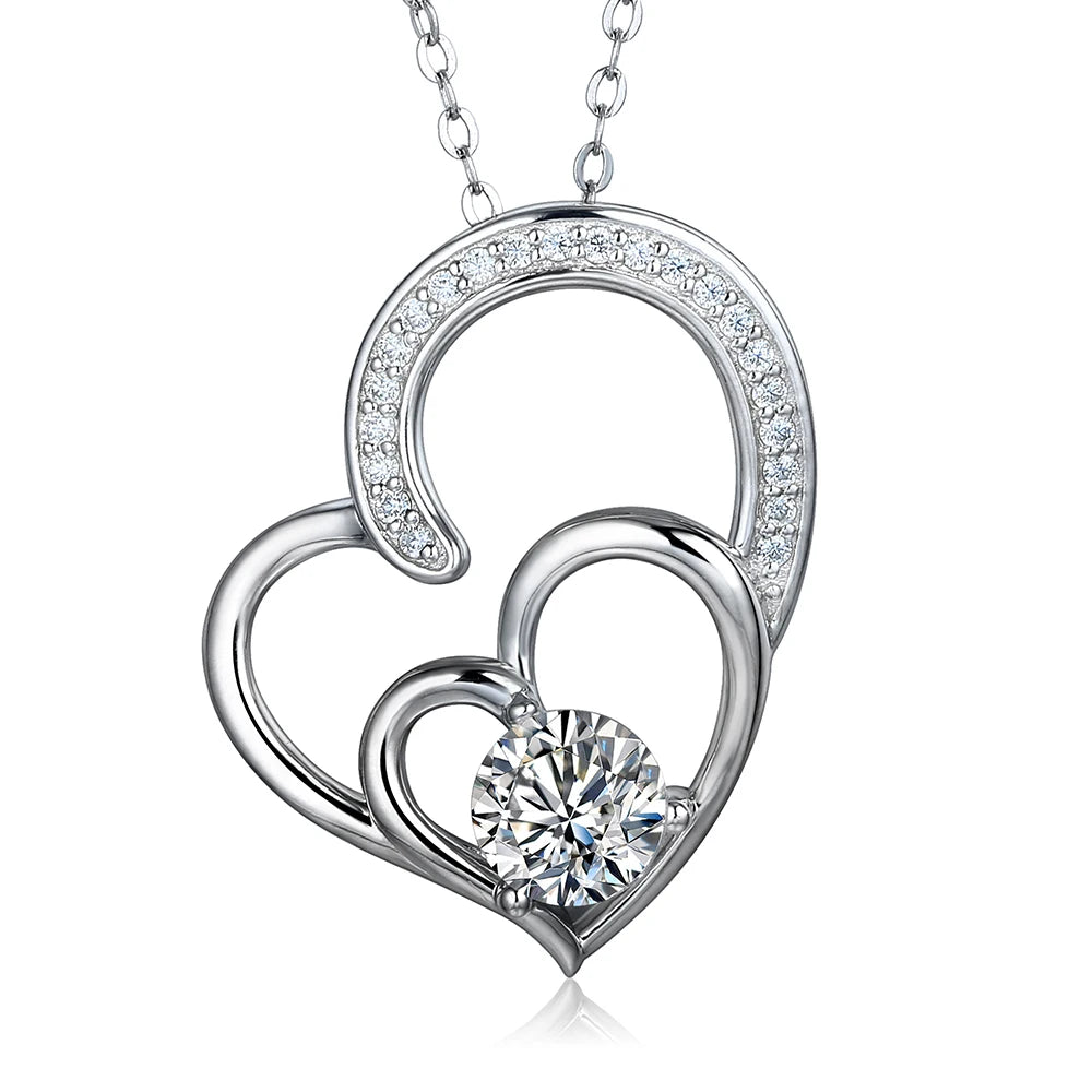 Intimate Silver Love Heart Moissanite Pendant | IL0000