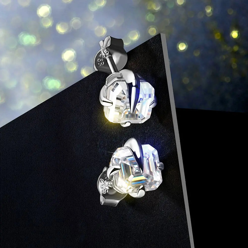 Asscher Moissanite Earring | IL0000