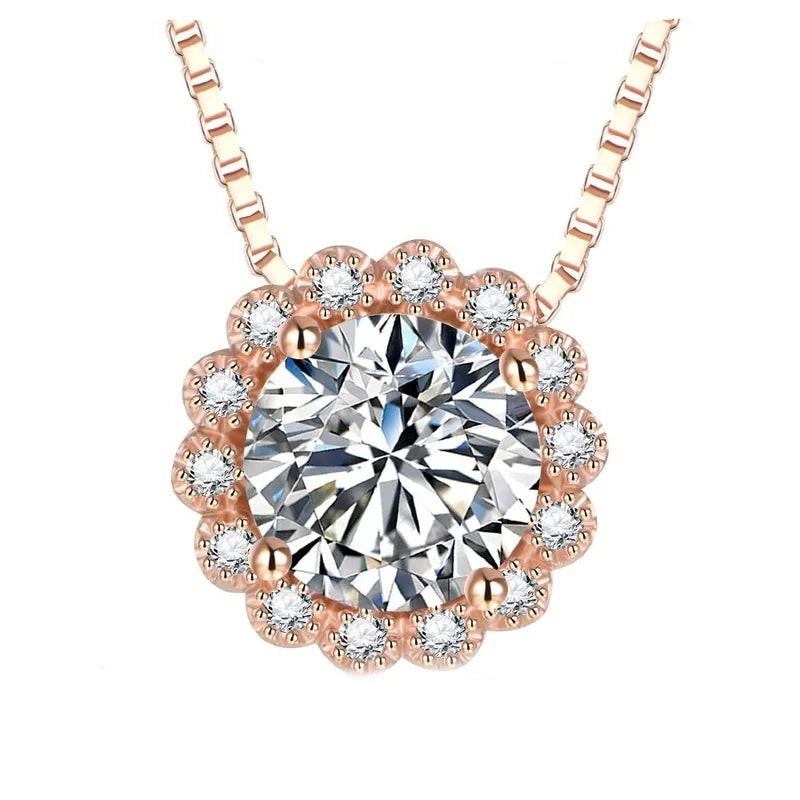 Exquisite Round Solitaire Moissanite Pendant | IL0000