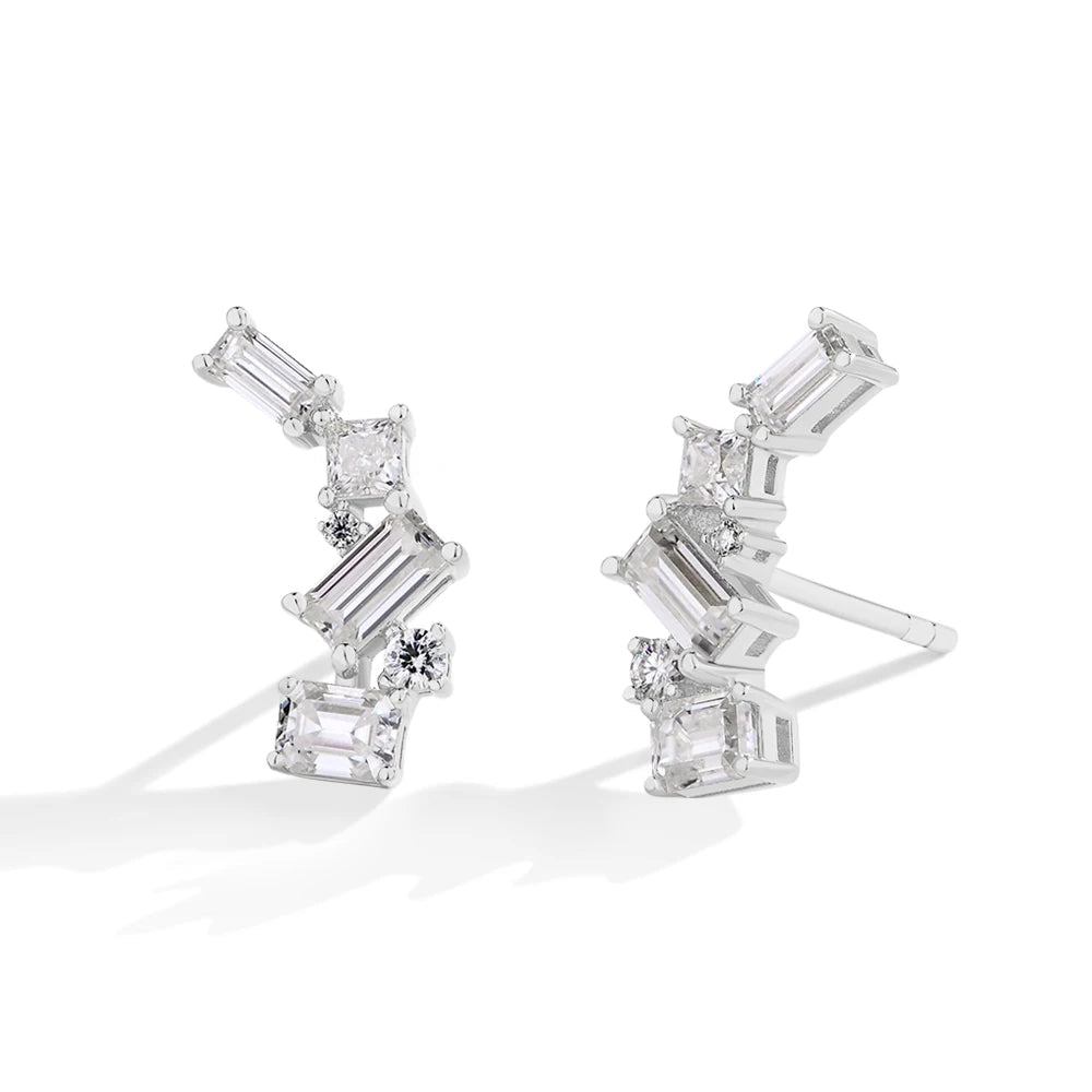 Radiant Irregular Moissanite Stud Earrings | IL0000