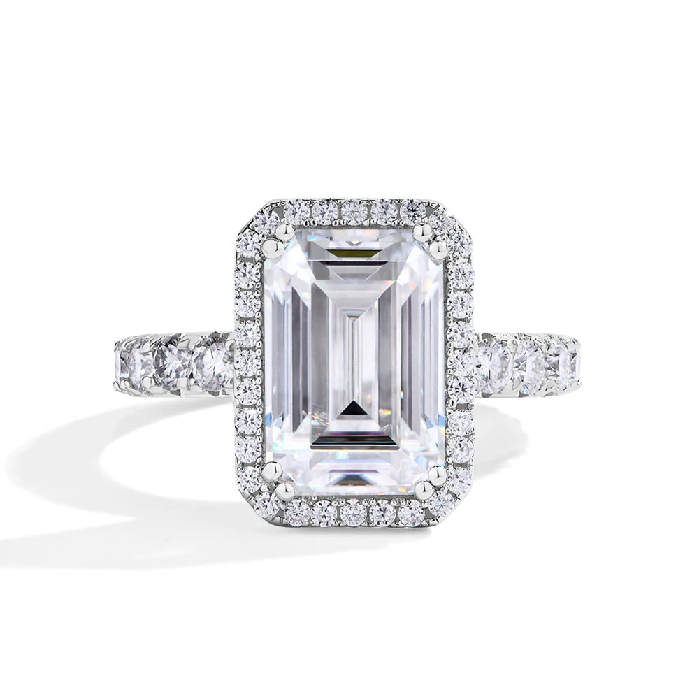 4.6CT Emerald Cut Moissanite Ring | IL0000