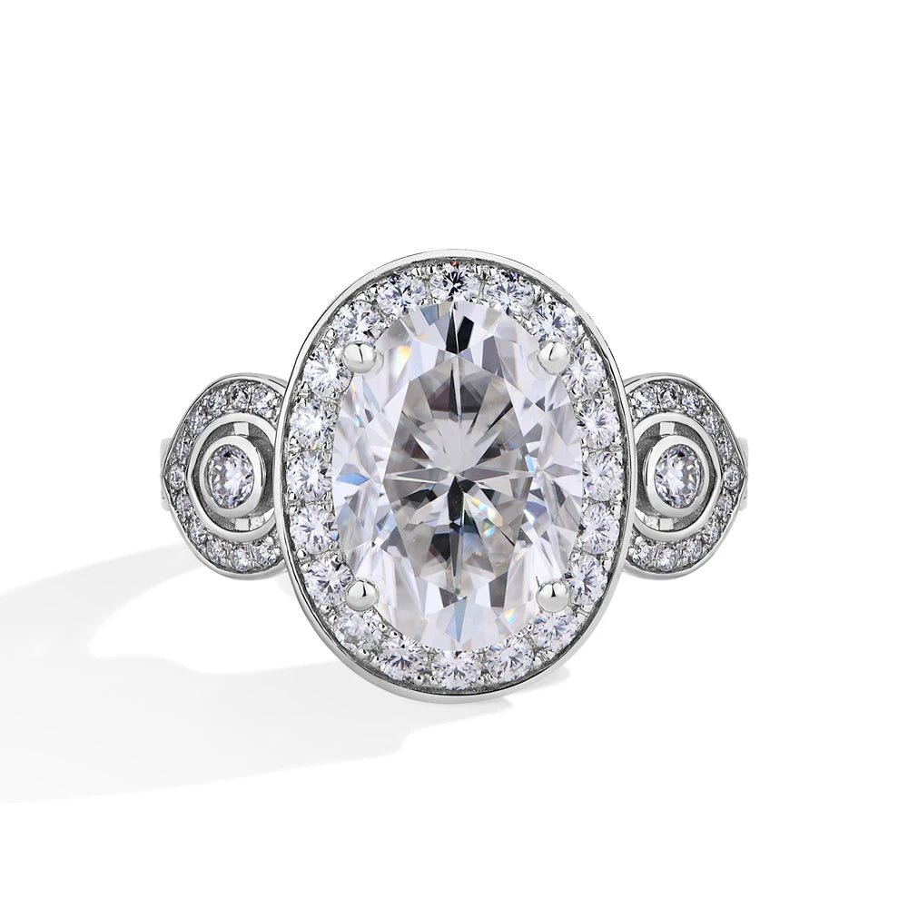 Sparkling 8.0CT Oval Cut Moissanite Ring | IL0000