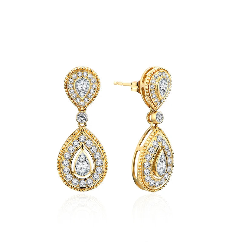 Luxe Pear Cut Moissanite Stud Earrings | IL0000