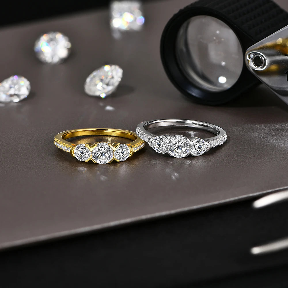 Three Round Cut Moissanite Rings  | IL0000