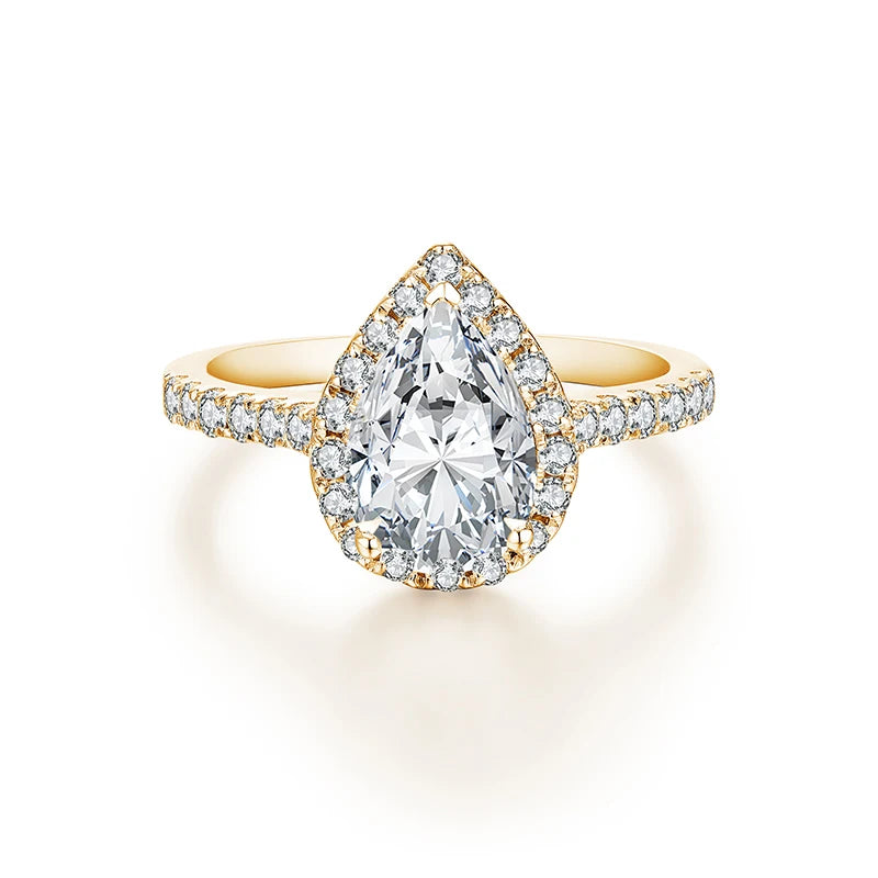 Pear Cut 2.0CT VVS1 Moissanite Gold Ring | IL0000