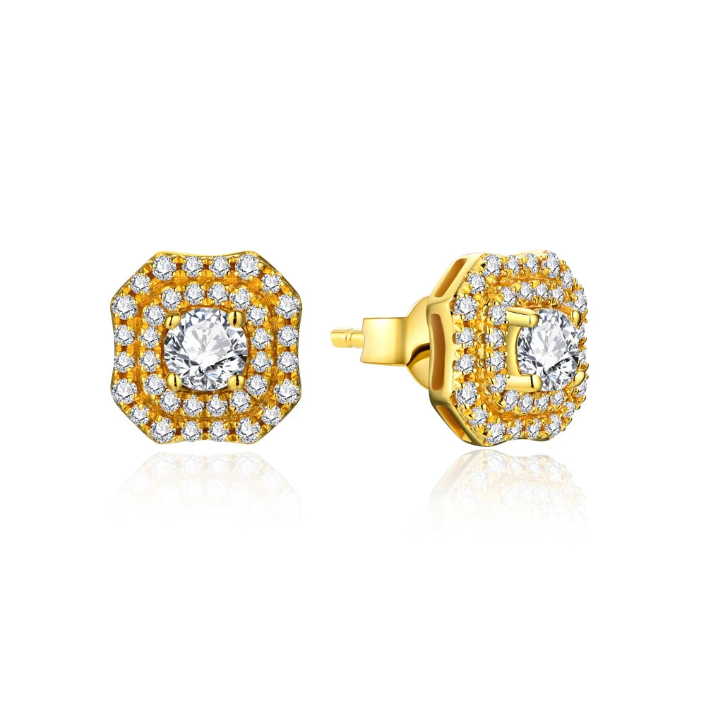 Octogon Moissanite Stud Earrings | IL0000