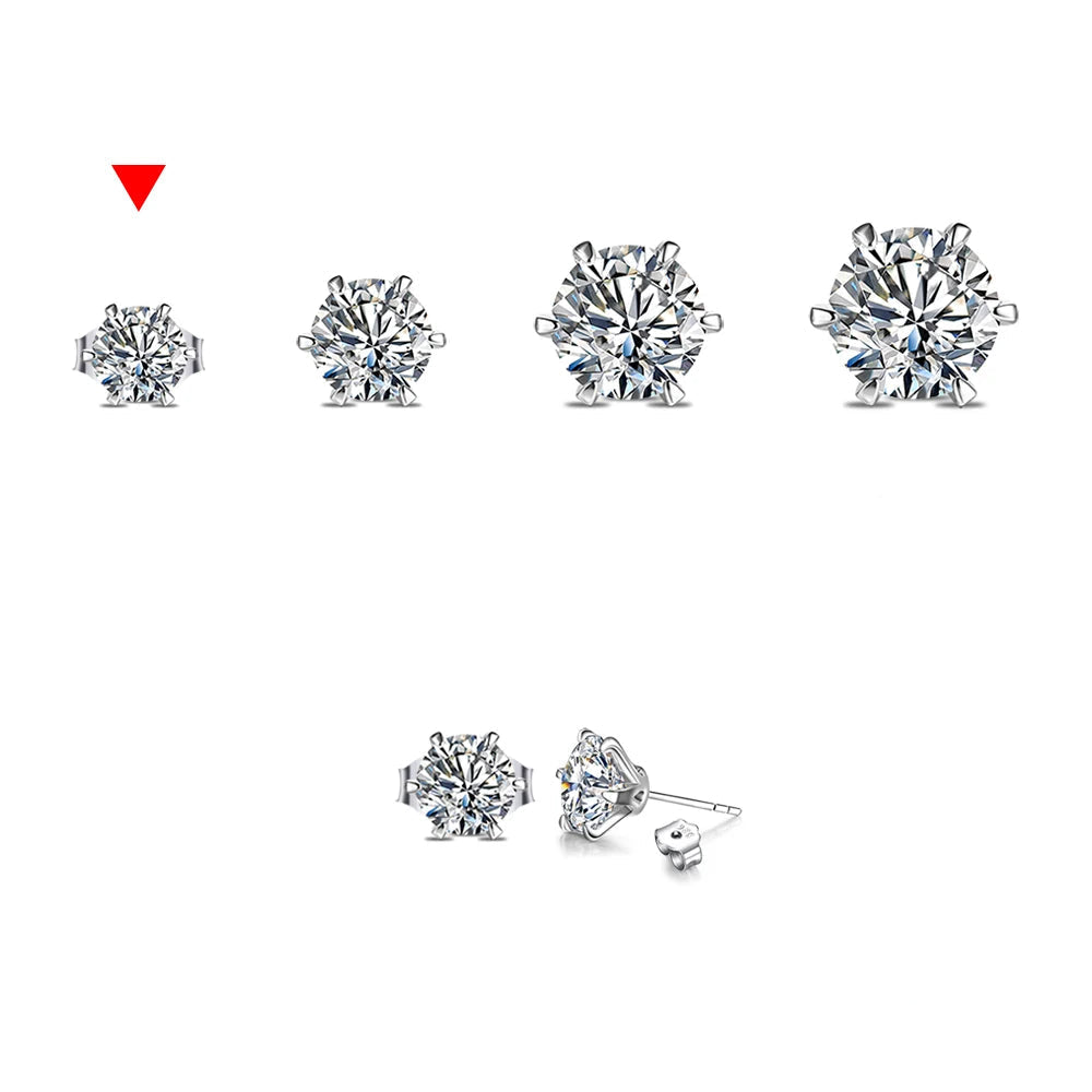 Moissanite Gemstone Solitaire Stud Earrings | IL0000