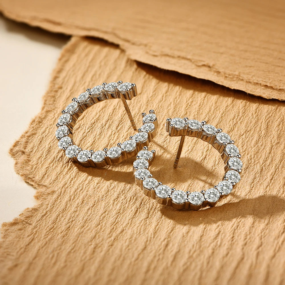 Round Moissanite Hoop Earrings | IL0000