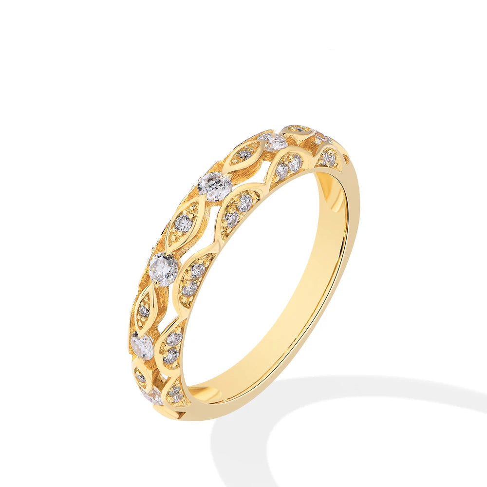 Skeleton-Cut Moissanite Gold Ring | IL0000