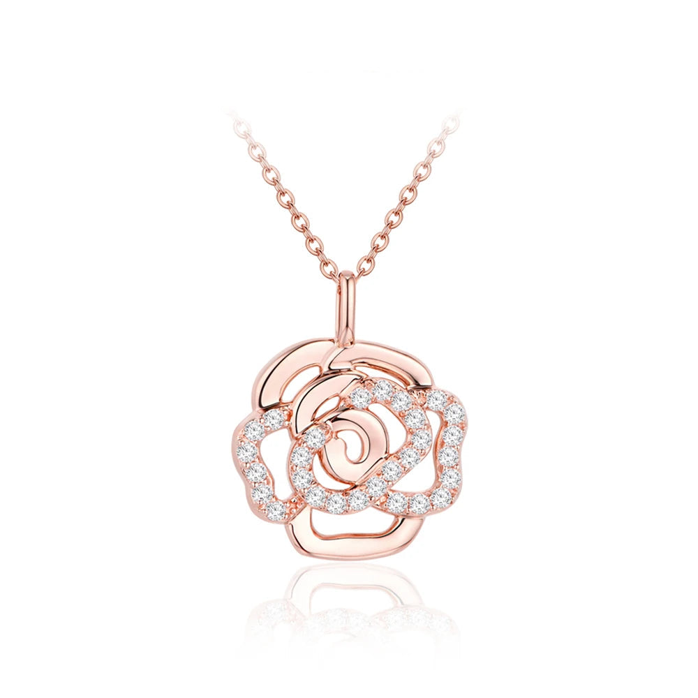 Minimal Rose Moissanite Pendant Necklace | IL0000