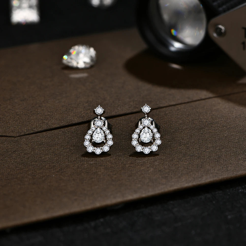 Pear Cut Moissanite Stud Earrings | IL0000