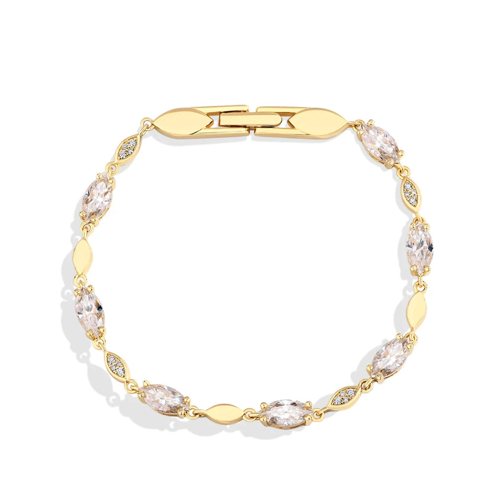 Marquise Round Cut Moissanite Tennis Bracelet | IL0000