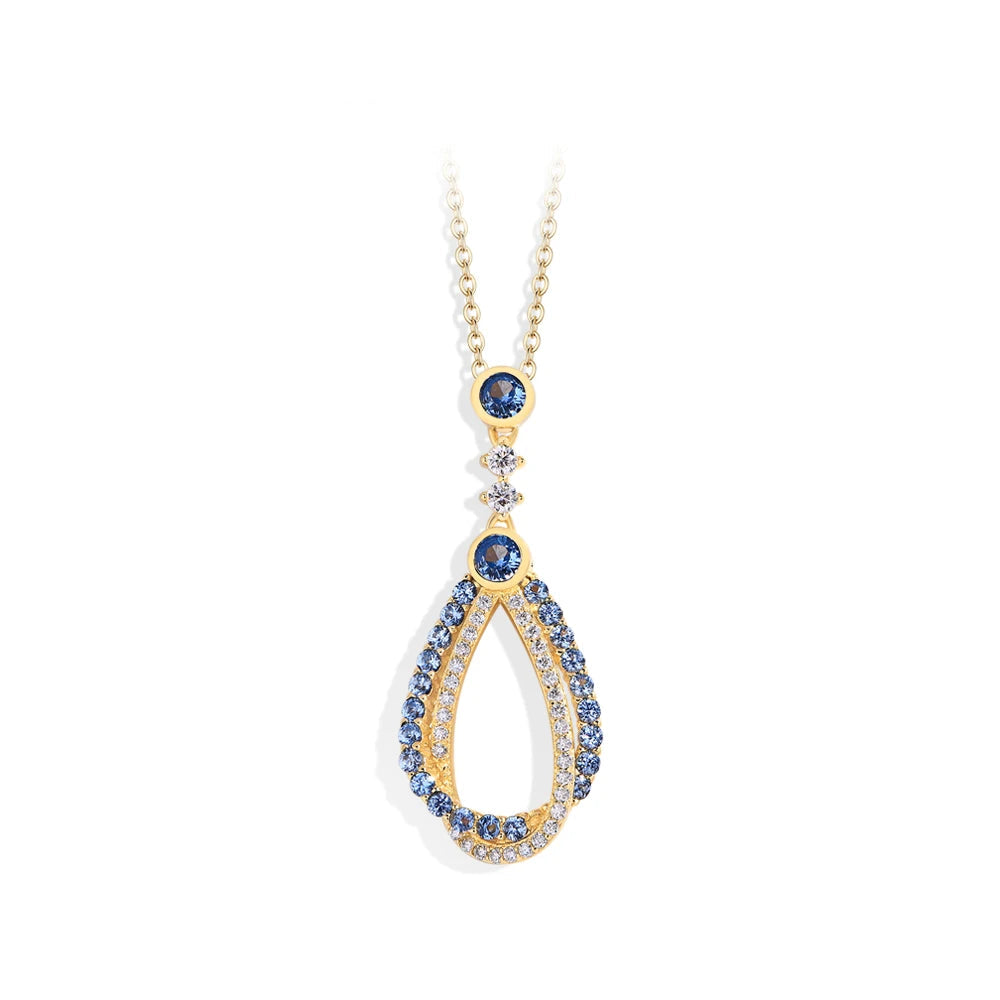 Blue Spinel - Moissanite Necklace | IL0000