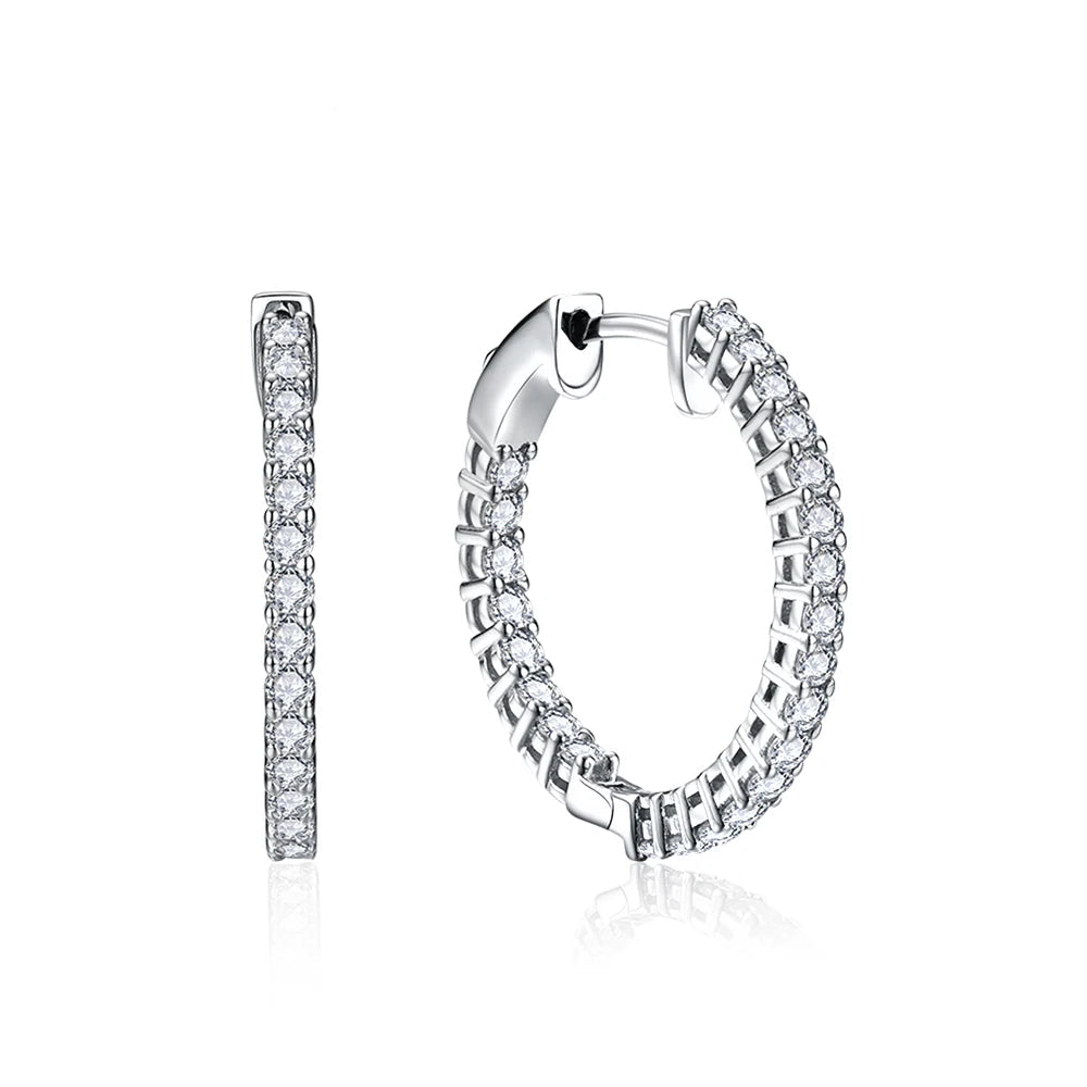 2.0mm Moissanite Plated  Hoop Earrings | IL0000