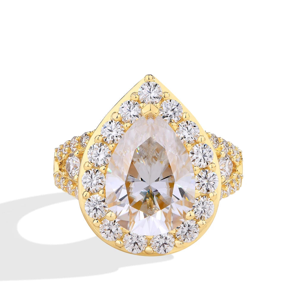 6Ct Moissanite VVS1 Pear Cut Luxury Ring | IL0000