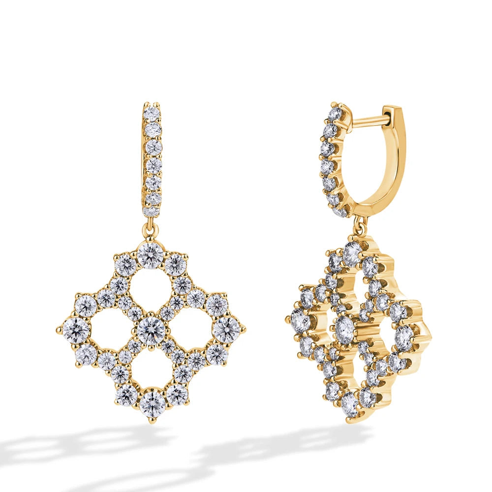 Skeleton Drop Design Moissanite Earrings | IL0000