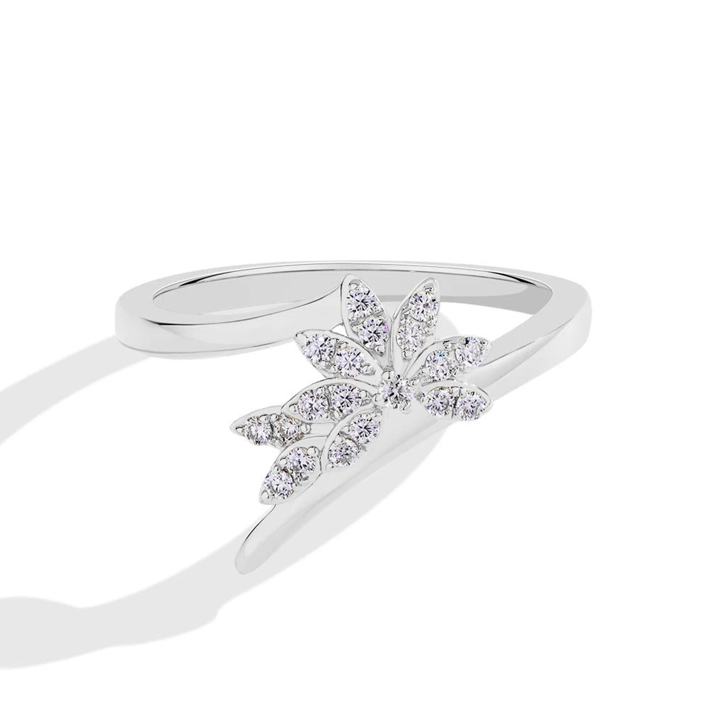 Floral Curved Shank Engagement Ring | IL0000