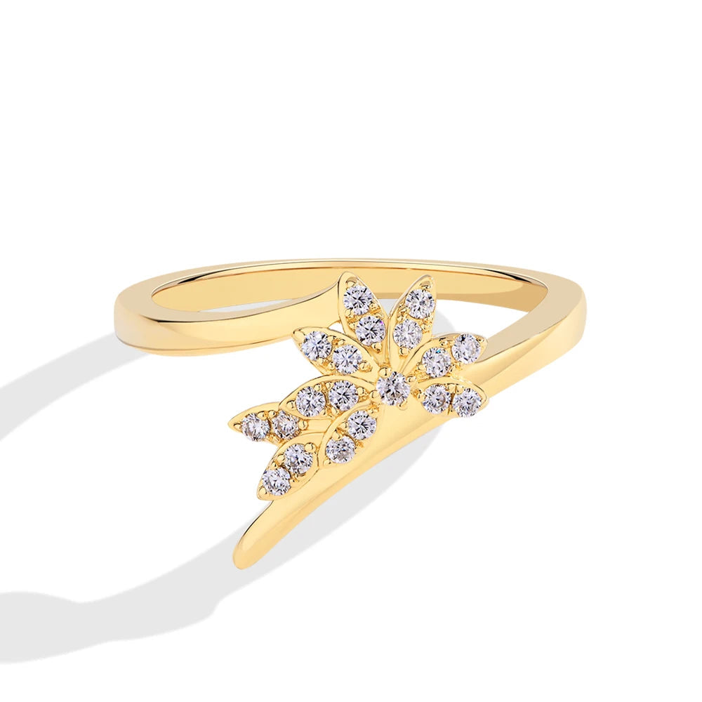 Floral Curved Shank Engagement Ring | IL0000