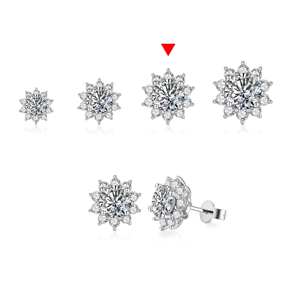 Snowflake Stud Moisssanite Earrings | IL0000