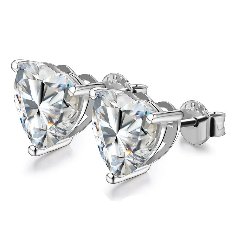 Heart Moissanite Statement Stud Earrings | IL0000