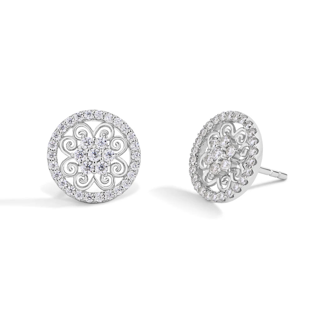 Sparkling Skeleton-Cut Moissanite Stud Earrings | IL0000