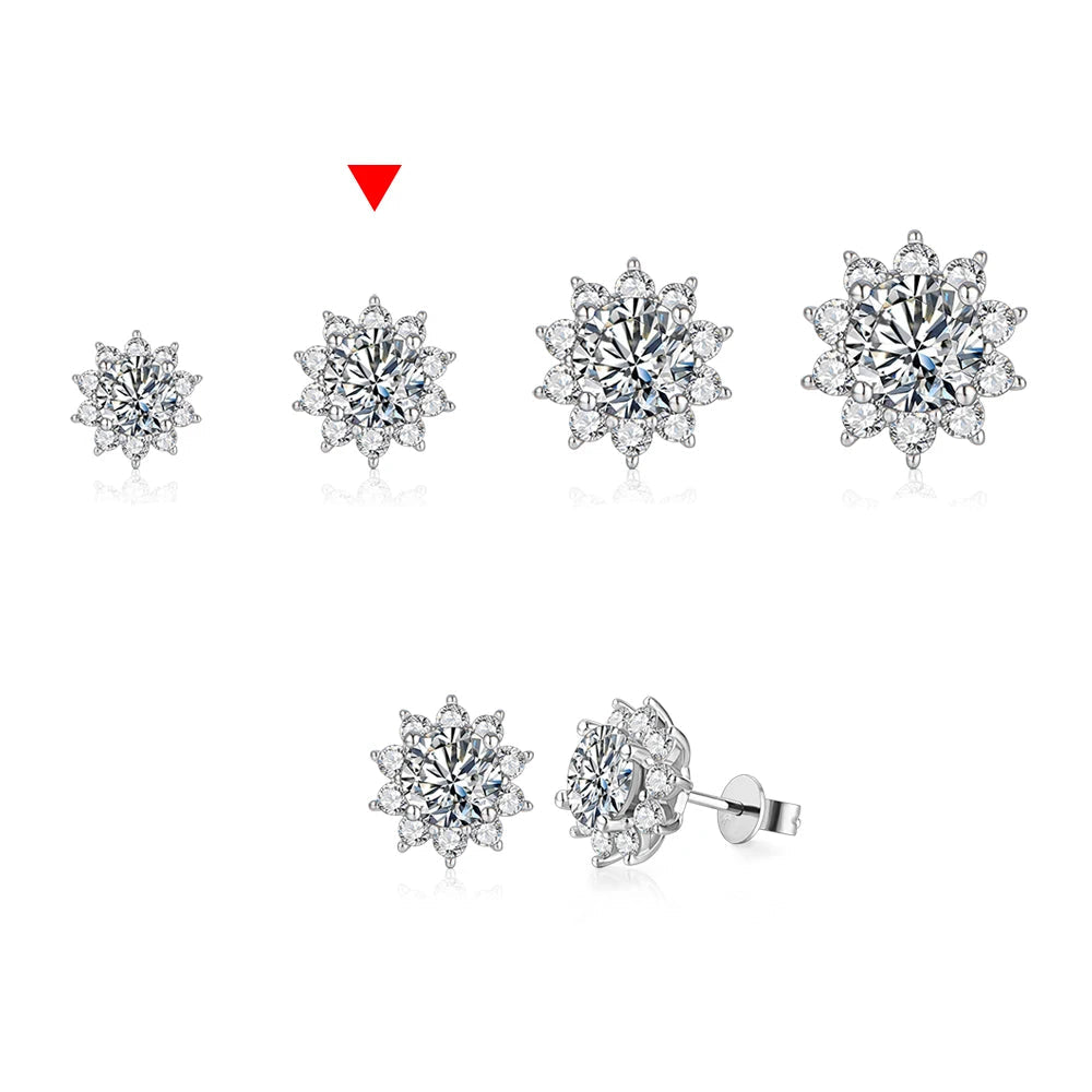 Snowflake Stud Moisssanite Earrings | IL0000