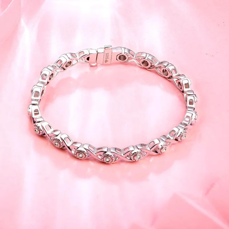 Round Moissanite Plated Tennis Bracelet | IL0000