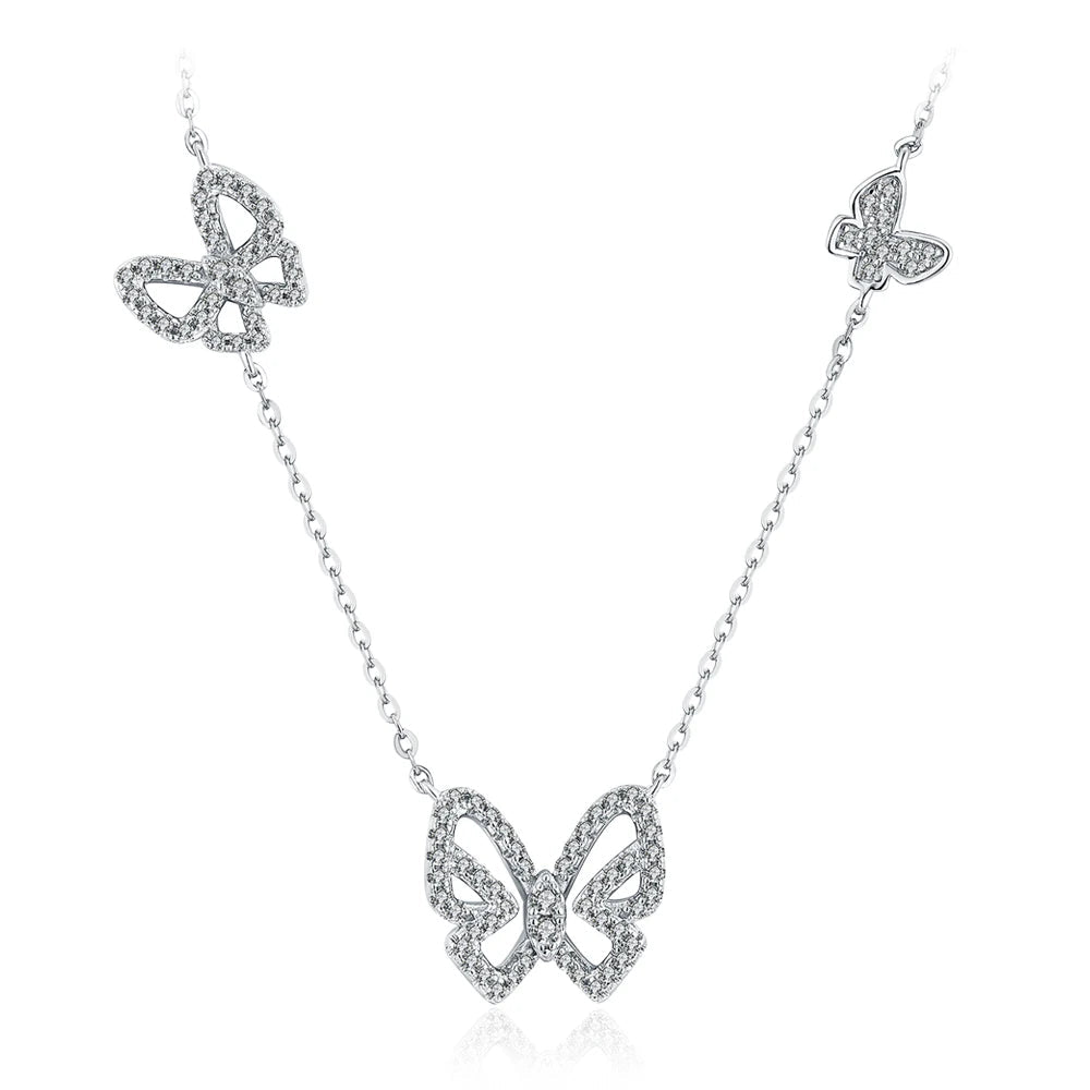 Butterfly Round Cut Moissanite Necklace Chain | IL0000