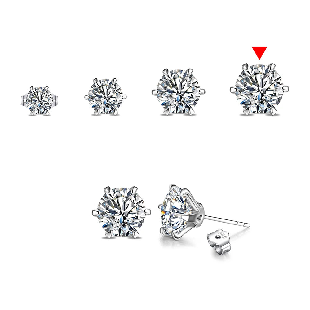 Moissanite Gemstone Solitaire Stud Earrings | IL0000