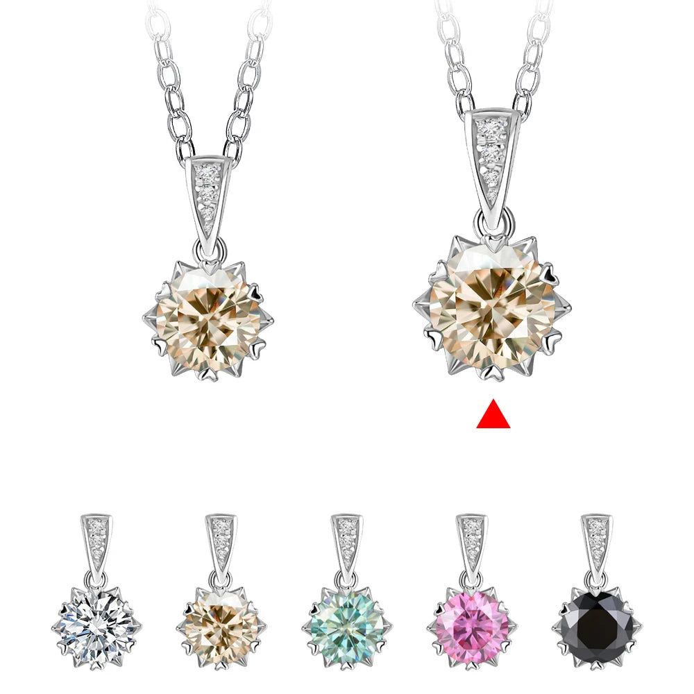 Round Brilliant Cut D Color Moissanite Pendant | IL0000