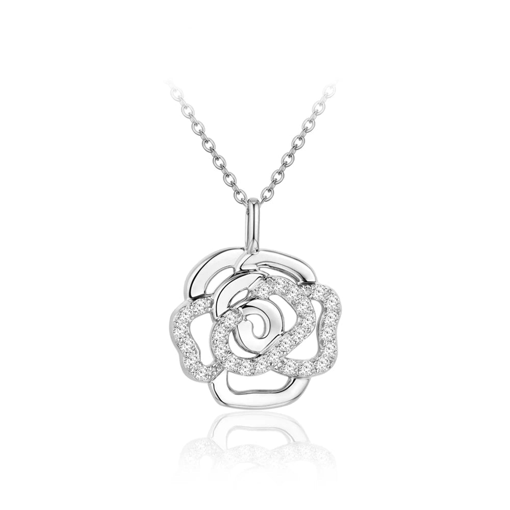 Minimal Rose Moissanite Pendant Necklace | IL0000