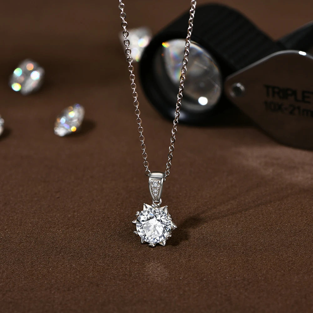 Moissanite Crown Pendant Necklace | IL0000