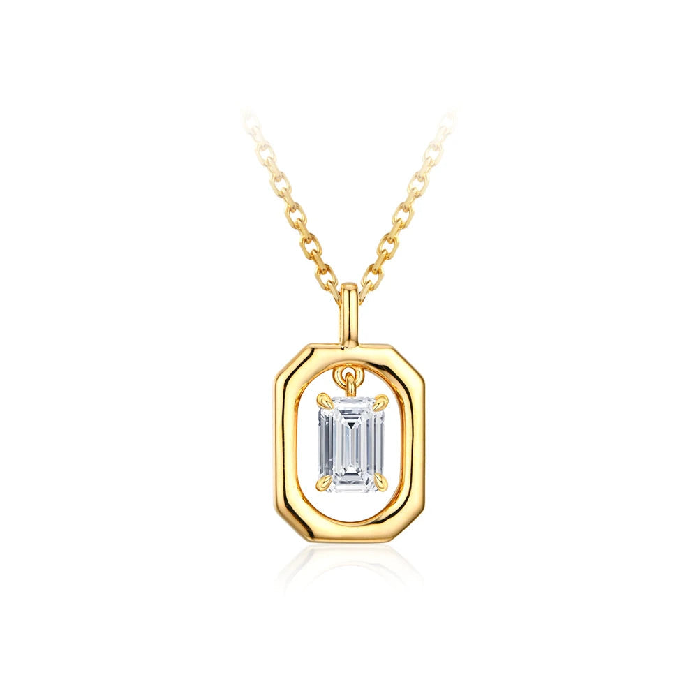 Geometric Moissanite Pendant Necklace | IL0000