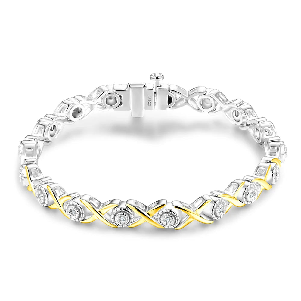 Round Moissanite Plated Tennis Bracelet | IL0000