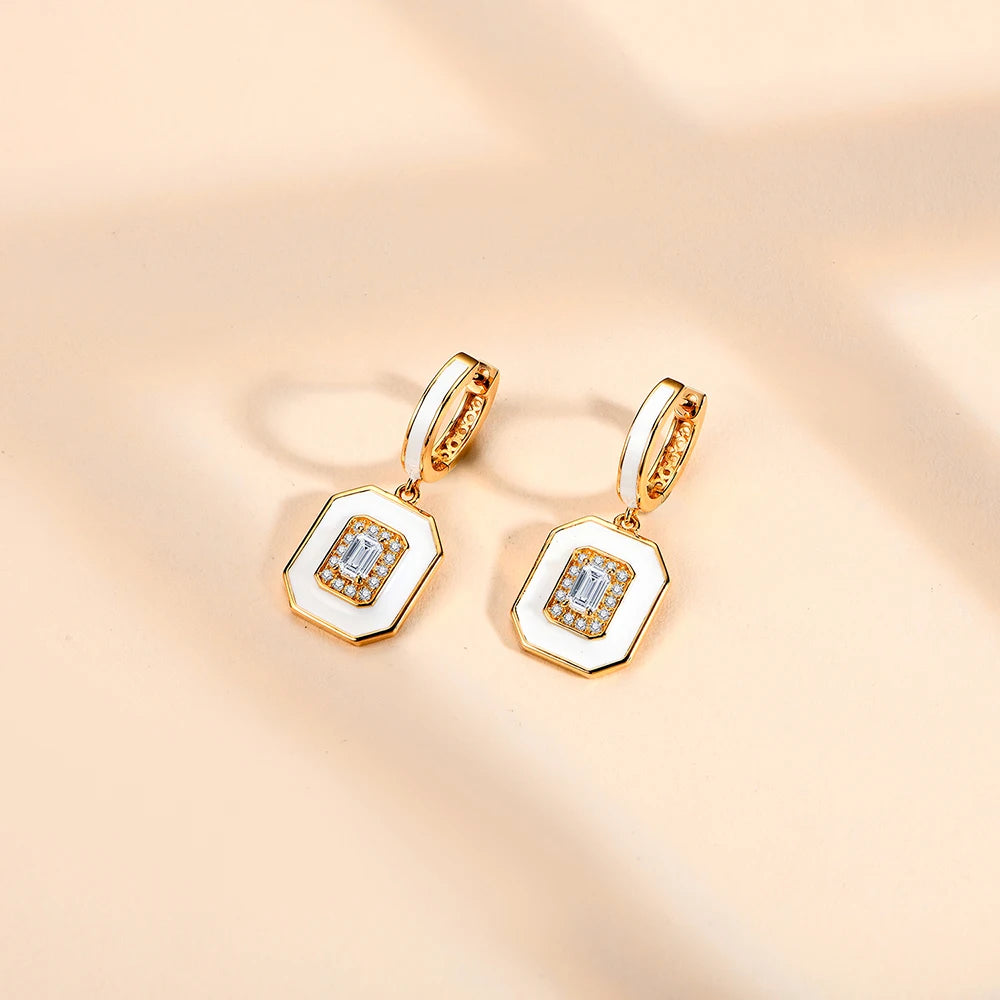 Octagon Cut Moissanite Stud Earrings | IL0000