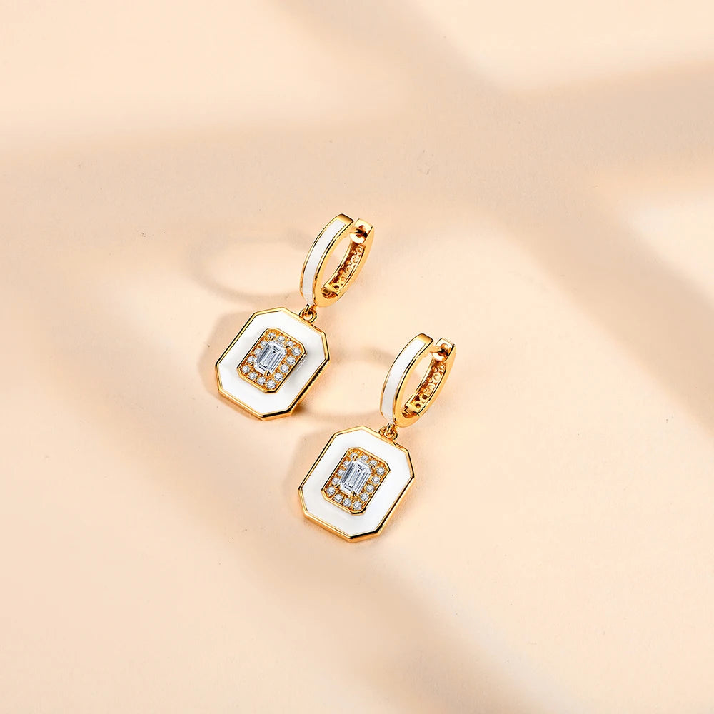 Octagon Cut Moissanite Stud Earrings | IL0000