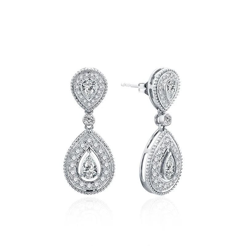 Luxe Pear Cut Moissanite Stud Earrings | IL0000