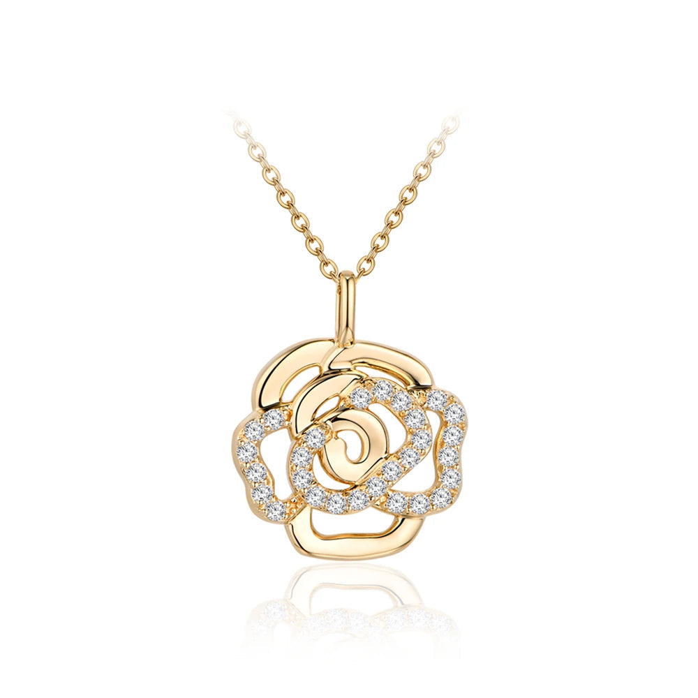 Minimal Rose Moissanite Pendant Necklace | IL0000