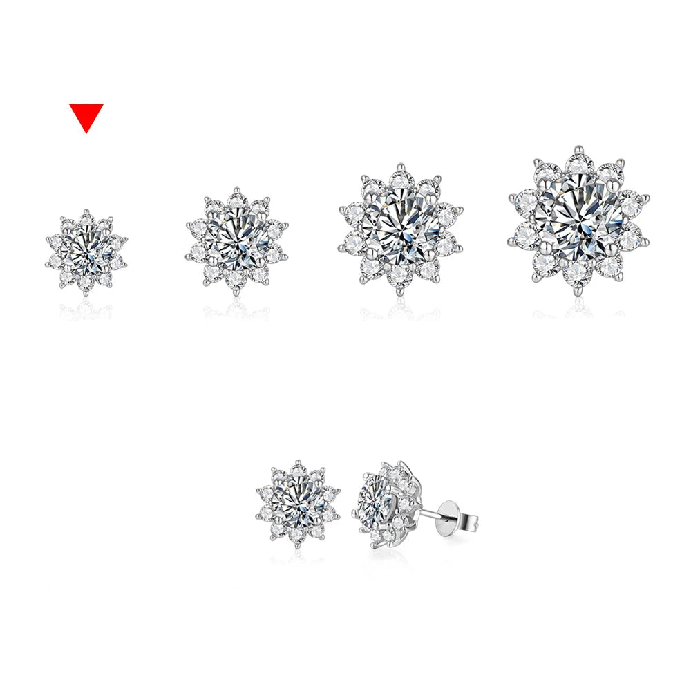 Snowflake Stud Moisssanite Earrings | IL0000