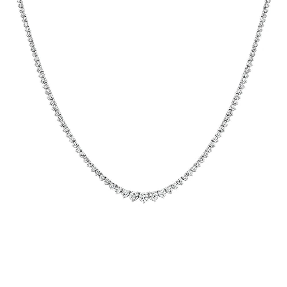 Silver Tennis Necklace Round Cut Moissanite | IL0000