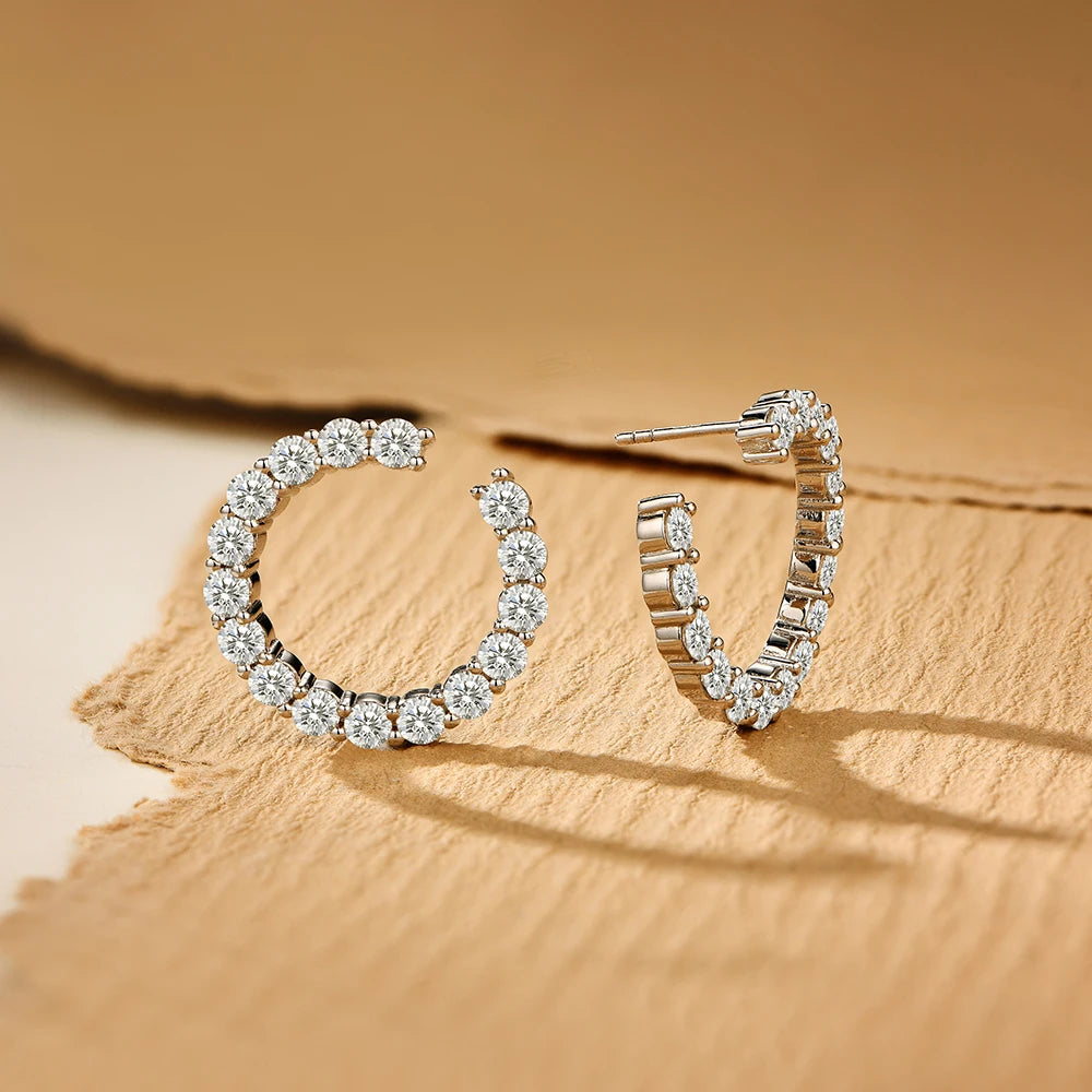 Round Moissanite Hoop Earrings | IL0000