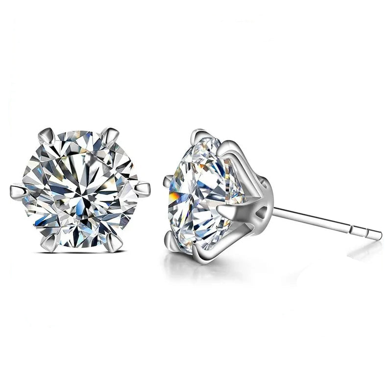 Moissanite Gemstone Solitaire Stud Earrings | IL0000