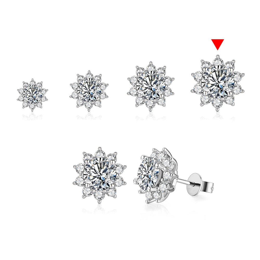 Snowflake Stud Moisssanite Earrings | IL0000